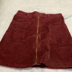Corduroy burgundy skirt, altered states size extra small
